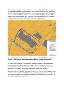 Et utklipp fra NGUs løsmassekart som viser prosjektområdet med overlagte hydrogeologiske data (borevannsnivå, smeltevannsløp) og en markert punktløsning for infiltrasjon.