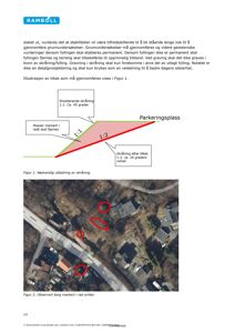 Et flyfoto (satellittbilde) av et område med hus og terreng, der visse områder er markert med røde sirkler.