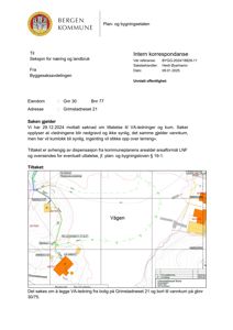 Kart som viser eiendomsgrunn (Gnr 30 Bnr 77) og naboeiendommer i Grimstadneset, med overlappende VA-ledningsruter og vannkum.
