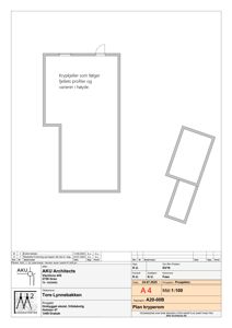 Plantegning av kryperom (kryperom) med romfordeling og tekstbeskrivelse av høydevariasjon.