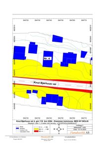Situasjonsplan som viser tomtens beliggenhet i forhold til nabolag, vegnett og høydeforhold.