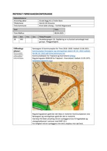 Et kart (reguleringsplan) som viser tomtens form, vegnett og bygningers plassering.