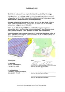 Et nabosamtykke som inneholder to kartutsnitt som viser eiendomsforhold og adkomstvei.