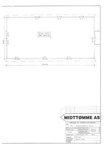Etasjeplan (plantegning) for et redskapshus med angitte mål og areal.