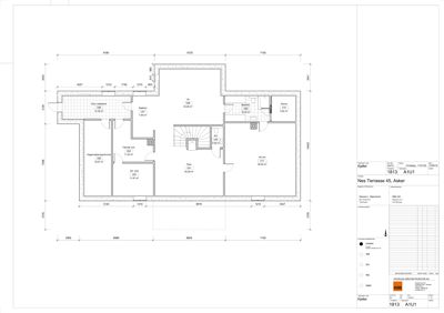 Etasjeplan for kjeller (Kjeller) i Nes Terrasse 45, Asker, som viser romfordeling og mål.