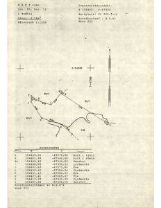 Kart over representasjonspunktet (Representasjonspkt.) med koordinater og punkteringsdata.