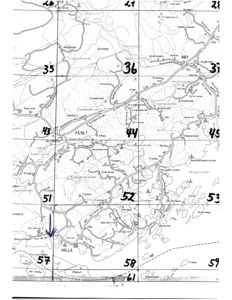 Kart over et geografisk område med kommunegrenser (FESET, VALLE), veier, og byer.