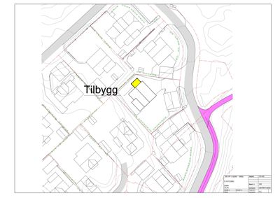 Situasjonsplan som viser tomtens plassering i forhold til nabolaget, eksisterende bygninger og topografi.