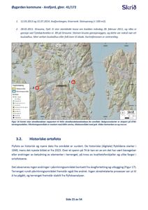 Et kart som viser skredhendelser i Arefjordvegen, med overlagte historiske ortofoto og terrengmodell.