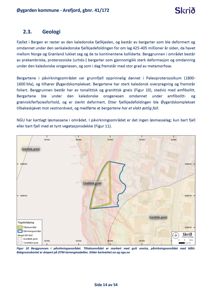Et geologisk kart over Øygarden kommune som viser berggrunnen (granittisk gneis, tonalittisk gneis) og påvirkningsområdet for et tiltak.
