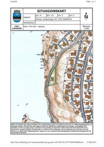 Situasjonskart som viser eiendomsgranser, topografi og nabolag for eiendommen Arefjordvegen 267 i Knarrevik.