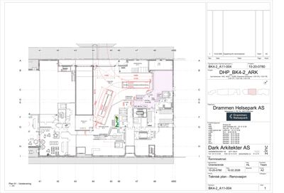 Etasjeplan (Varebeveiling) som viser romfordeling, vegger og innredning for en bygning.