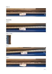 Fotografier av prøvetaking av asfalt eller betong fra en vei eller konstruksjon.