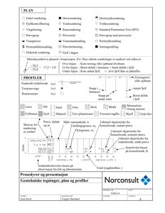 Teknisk tegning som viser geotekniske profiler, soneringsmetoder og jordartsbeskrivelser.