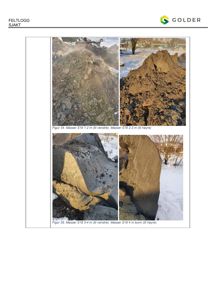 Feltlogg med fotografier av masseprøver (Masser S18) tatt i ulike dybder.