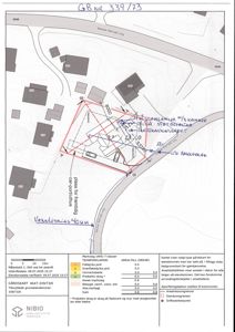 Situasjonsplan (gårdskart) som viser eiendomsgranser, bebyggelse og arealdata for eiendommen.