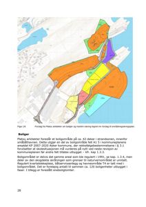 Kart som viser et forslag til arealregulering med fargelagte soner for bolig- og næringsområder.