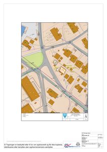 Situasjonsplan som viser eiendommen Ellevågen 35 i forhold til nabolaget, veier og grunneiergrenser.