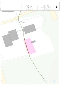 Situasjonsplan som viser tomtens beliggenhet i forhold til naboeiendommer, veier (Leknesveien) og eksisterende infrastruktur (Telekom-kabler).