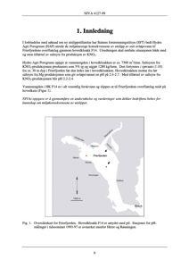 Oversiktskart over Frierfjorden med angitt plassering av hovedlokk F14 og målestasjon for pH-målinger.