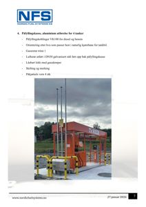 Fotografi av en ferdig installert påfyllingskasse (NFS) med tekstbeskrivelse av produktet.