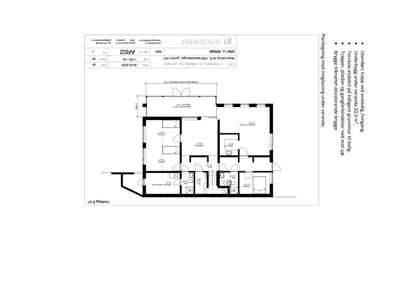 Plantegning av 1. etasje med inngang under veranda