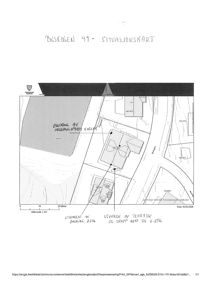 Situasjonskart som viser tomtens beliggenhet, grenser og forhold til omgivende infrastruktur.