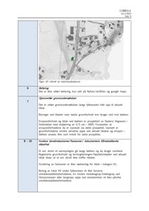 Bildet viser en situasjonsplan eller et kartutsnitt (fra www.hoyeddata.no) som viser topografi, eiendomsinndeling og infrastruktur langs fylkesveien. Det er også inkludert tekst som forklarer at det er flyfoto/kråfoto og rapporterer på befaring og grunnundersøkelser.
