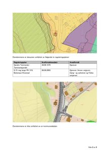 Bildet viser to kart som illustrerer eiendomsforhold og reguleringer for et område, inkludert veggrunn og arealformål.