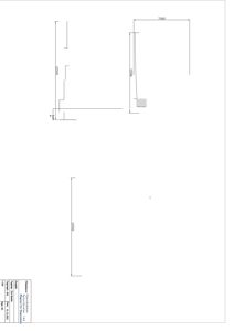 Tegning som viser detaljerte mål og dimensjoner for en konstruksjon, sannsynligvis et hjørne eller en vegg.