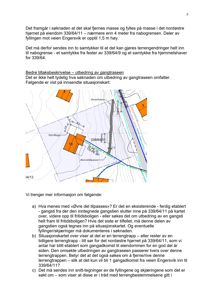 Situasjonsplan som viser eiendomsgrenser, nabogrenser, veier og terrengforhold.