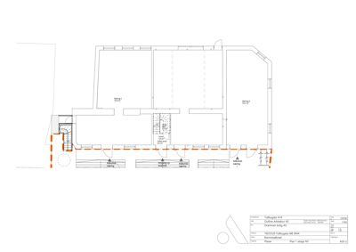 Etasjeplan (Plan 1. etasje NY) som viser romfordeling, stueplassering og tilknyttede rom.