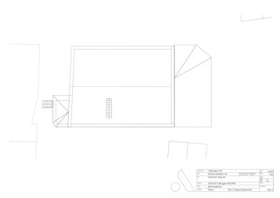 Etasjeplan (Plan 3. Etasje) som viser romfordeling og veggkonstruksjoner for en eksisterende bygning.