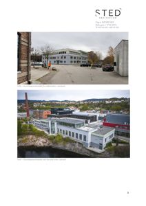 To foton som viser Kunnskapsverkstedet sett fra adkomsten i nordvest og sett fra over elva i sørvest.