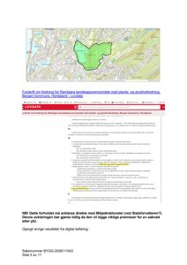Kart over Rambjøra landskapsvernområde med områder for plante- og dyrelivsfredning markert.