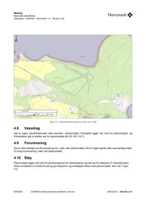 Et kart som viser et planområde med topografi, vannveier (Femsjøen, Kirkebekken) og infrastruktur (jernbanesporet).