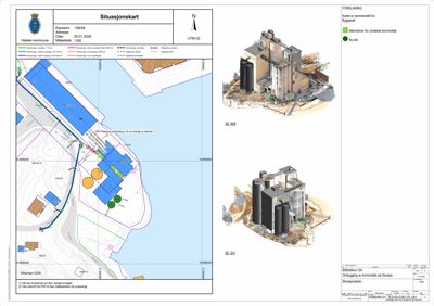 Situasjonskart som viser tomtens beliggenhet, naboeiendommer og planlagt byggeareal.