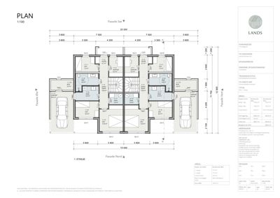 Etasjeplan for 1. etasje med romfordeling, dimensjoner og arealoppdeling.