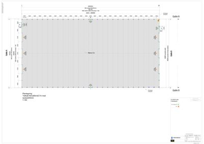 Plantegning som viser romfordeling, dimensjoner og konstruksjoner for etasjen.
