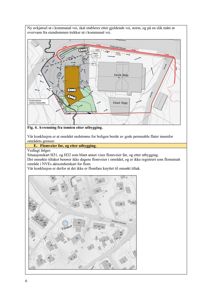 Bildet viser to kart: øverst en situasjonsplan med vannveier og nedstrømsområde, nederst et oversiktskart over nabolaget med 'Tilaket' markert.