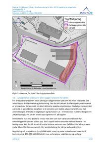 Kart som viser et kartleggingsområde for skredfarevurdering, med overlagte bygninger, veg og topografi.