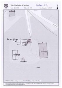 Situasjonsplan som viser eiendomsnummer, bygninger og vegnavn (Stubberveien) for et område.