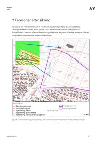Situasjonsplan som viser eiendomsgrenser, kartleggingsområder og planavgrensning i forhold til elveløpet.