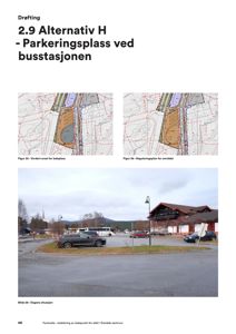 Fotografi av dagens situasjon ved busstasjonen med bil og busser.