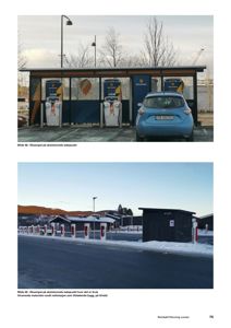 Fotografier av eksisterende ladepunkter (bil og nettstasjon) som illustrasjon i en rapport.