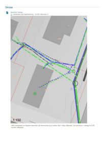 Et kart med tegnforklaring som viser eiendomsgrenser, vegger og andre kartografiske elementer.