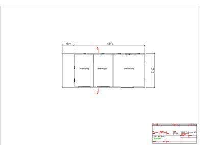 Etasjeplan (driftsbygning) med romfordeling og dimensjoner.