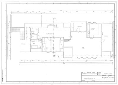 Etasjeplan (PLAN 2. ETG) med romfordeling, mål og utvendige områder.