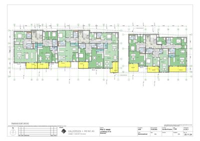 Etasjeplan (Plan 2. etasje) som viser romfordeling, vegger og utstyr for en bygning.
