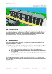 Et fotografi av en 3D-modell som viser en fasade med beregnede støyverdier (dB) for vinduer.